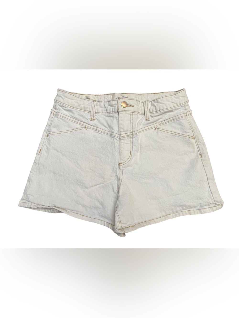 Universal Thread White High-Rise Denim Shorts with Belt Loops